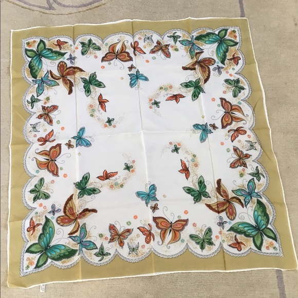 Vintage Accessories - VTG Butterfly Scarf